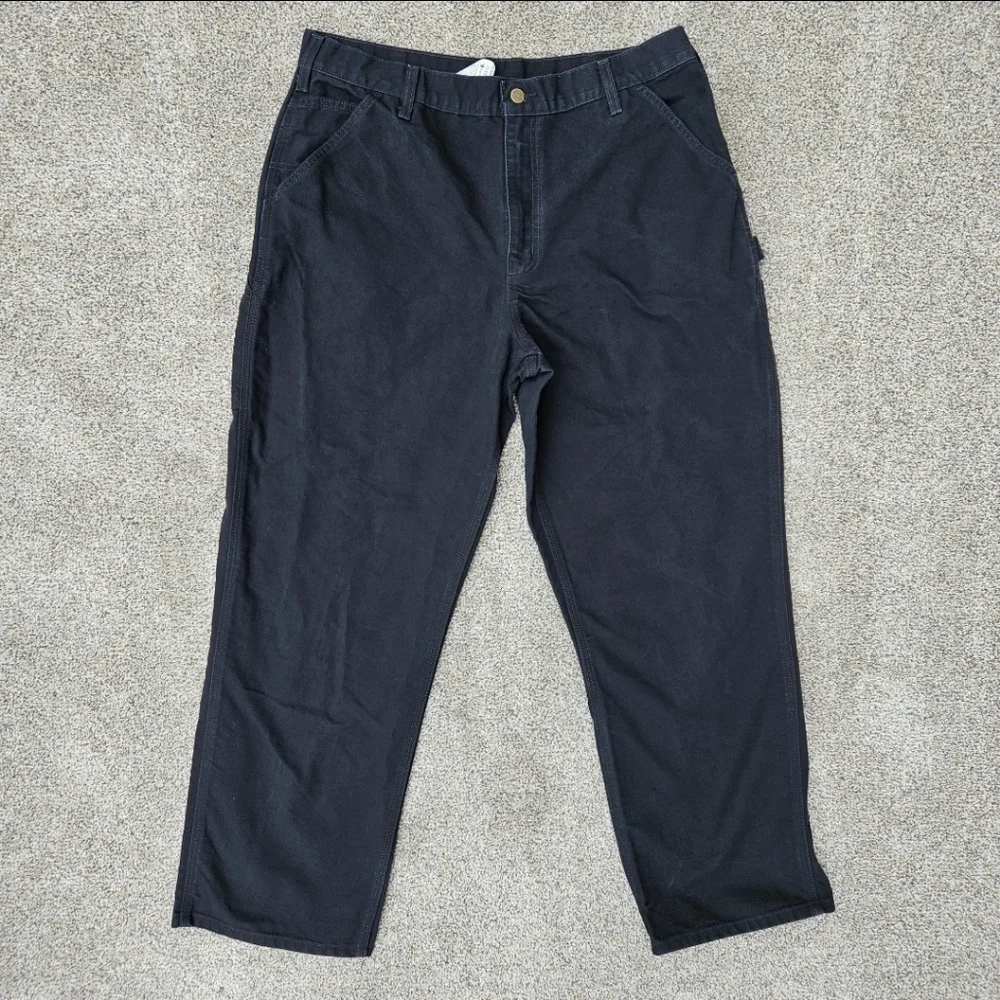 Carhartt Pants Dungaree Fit Cargo Work Pants Black B11 BLK Men's Size 38x32